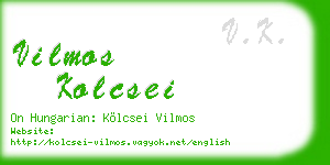 vilmos kolcsei business card